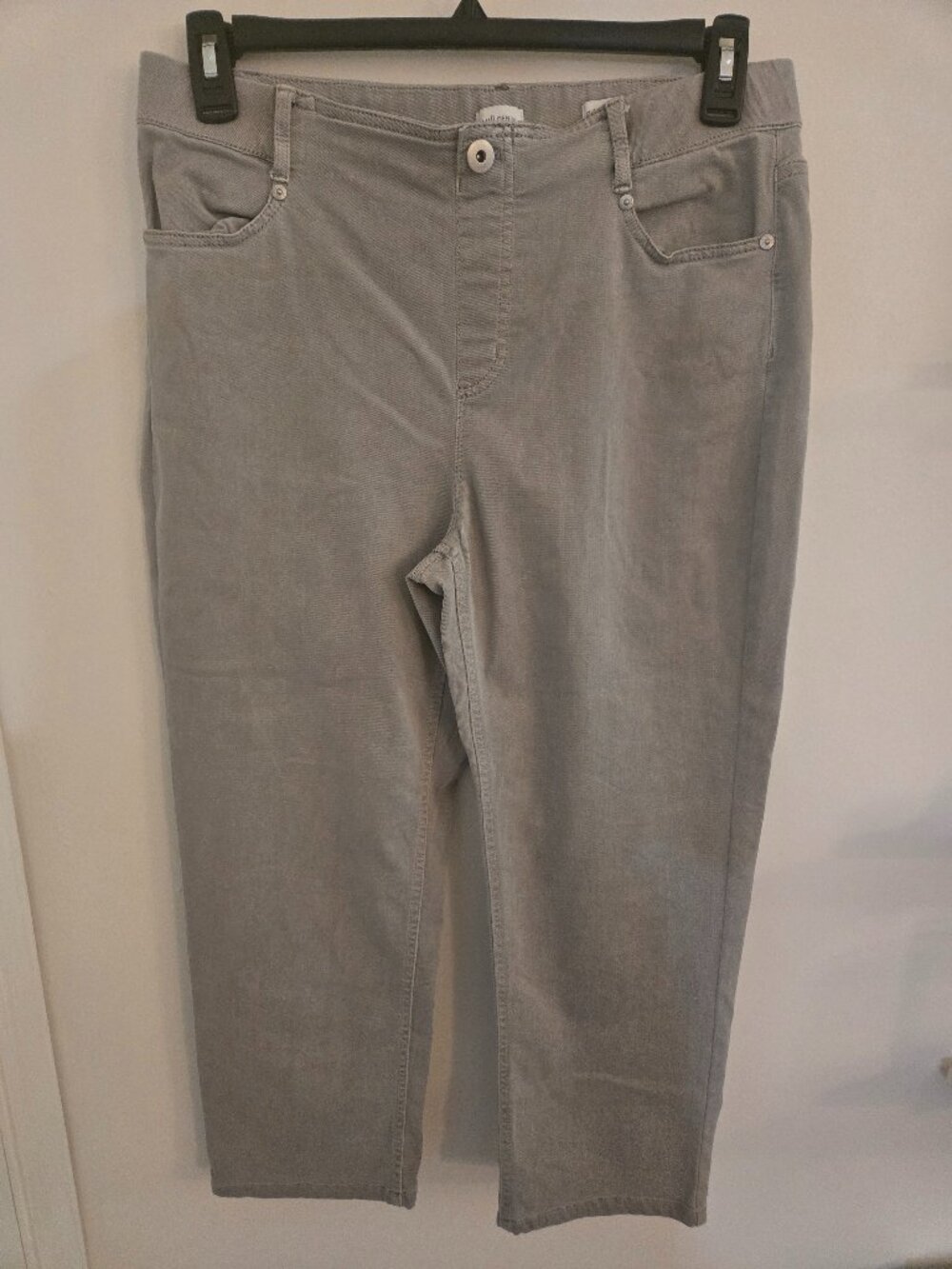 J. Jill Women's Pull On Straight Leg Light Grey Cropped Denim Jean Size 12